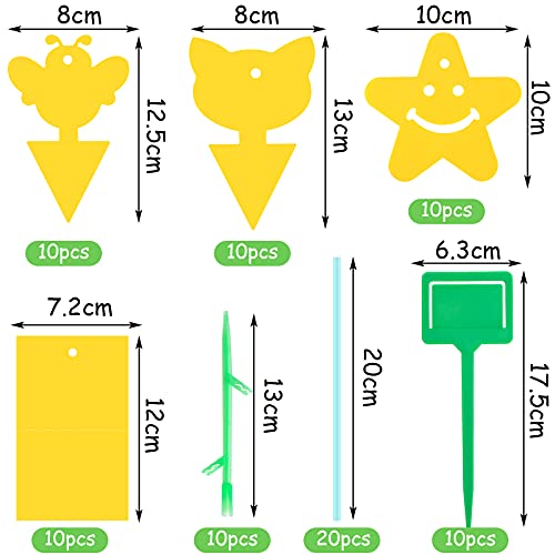 HAKACC Yellow papaer sticky Fly Traps,40PCS Dual-Sided Fruit Fly Sticky Board for Home Use Indoor Outdoor Plant Multiple Insect