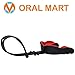 Oral Mart Black/Red Strapped Mouth Guard (Ice Hockey, Football, Lacrosse, Taekwondo) - Sports Mouthguard with Connected Strap for Football, Hockey, Lacrosse (with Free Case)