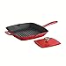 Tramontina Enameled Cast Iron Grill Pan with Press, 11-Inch, Gradated Red
