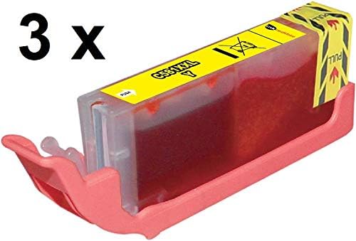 3 Ink Cartridges like CLI-581 Y XXL Yellow / 1997C001 Without Chip for Canon PIXMA TS8150, TS8151, TS8152, TS8250, TS8251, TS8252, TS9150, TS9155, TS9540, TS9541C, TS9550, TS9551C