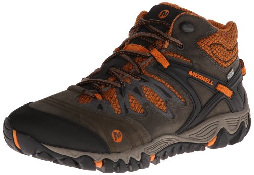 Merrell Men's All Out Blaze Mid Waterproof Hiking Boot,Boulder/Tanga,10.5 M US