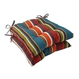 Pillow Perfect Indoor/Outdoor Westport Tufted Seat Cushion, Teal, Set of 2 (Kitchen)
