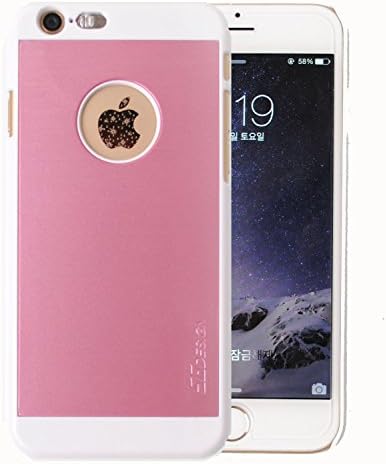 iPhone 6 case,[Pink] Premium Brushed Aluminium Metal Apple Logo Lighting up Case when Messaging,Incoming calls,Alarm For Apple iPhone 6 (4.7") (Pink)