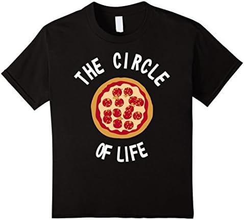 Kids The Circle Of Life Pizza TShirt 10 Black
