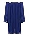 ZANZEA Women's Sexy Off Shoulder Chiffon Lace Ruffle Sleeve Blouse Mini Dress Summer Beach Cover Up Sundress Royal Blue 2XL