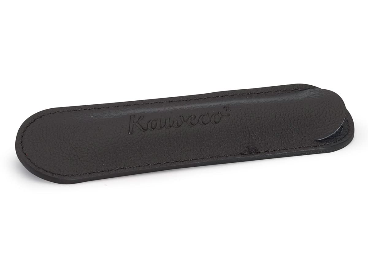 Kaweco Eco Leather 1 Pen Pouch Long Black I Pen Case Suitable for Dia2, Original, Perkeo, Student and Supra Series I Case Made of Genuine Leather I Chic & Classic I Pen Case 16 x 3.5 cm