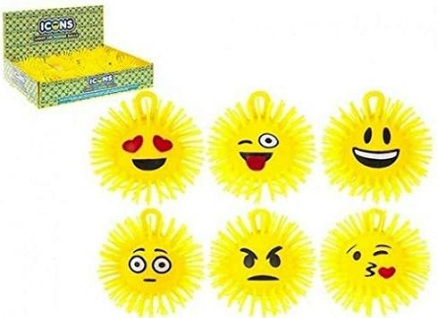 HOVUK® Party Bag Filler Light up Puffer Surprise Favour Loot Kids Toys 6x Emoticon Puffer Light up YoYo Ball