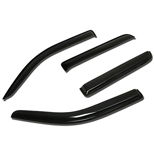 Ford F-150 Super Crew Cab 12th Gen 4pcs Window Visor Deflector Rain Guard (Dark Smoke)