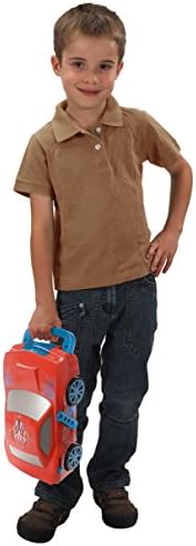 Mighty Wheels Carry & Launch Car Case with 6 Die Cast Cars, Red