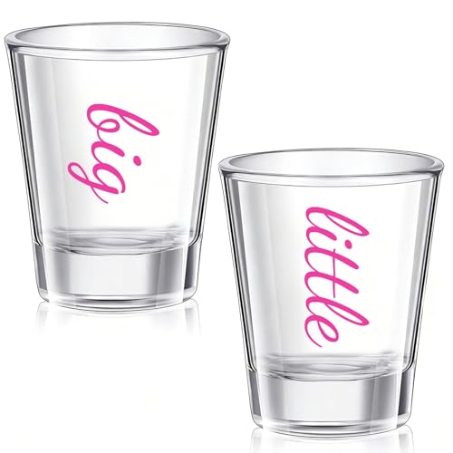 MveLwodx 2-pcs Sorority Big Little Shot Glasses