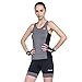 Santic Women's Cycling Shorts 4D Gel Elastic Comfortable for Spin Bike Classes Indoor Bike Shorts Women with Padding Plus Size Black-Grey Large