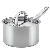 Anolon 31506 Tri-Ply Clad Stainless Steel Covered Saucepan, 2-Quart, Medium,