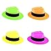Tytroy Set of 12 Neon Color Plastic Fedora Gangster Party Hats Costume Accessory