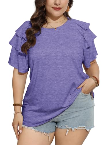 TAKEYAL Plus Size Ruffle T-Shirt
