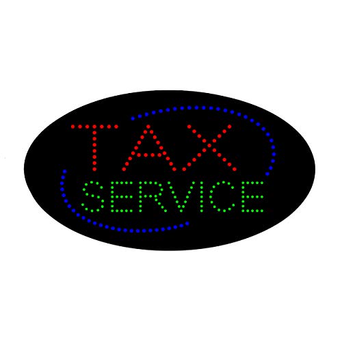 LED Income Tax Service Open Light Sign Super Bright Electric Advertising Display Board for Tax Preparation Refund Department Office Attorney Business Shop Store Window Bedroom 19 x 10 inches - Thumbnail 3