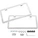 Slim Style Polished Stainless Steel License Plate Frame Mirror Finish 2 Holes, 2 Pack