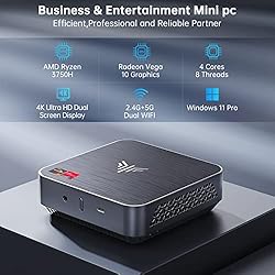 KAMRUI AMD Ryzen 7 3750H Mini PC, Windows 11 Pro