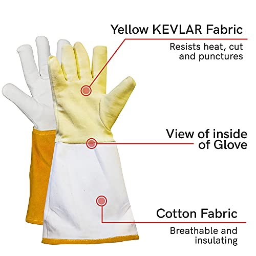 Fireplace Gloves for Women, Mig Tig Welding Gloves XS, Fireproof Heat