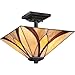 Quoizel TFAS1714VA Asheville Multicolor Stained Glass/Tiffany Semi-Flush Ceiling Lighting, 2-Light 200 Total Watts, 12