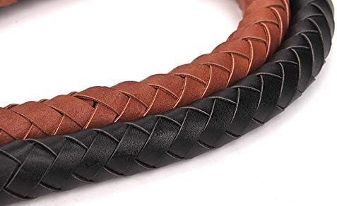JIUI Dog Leash 1m leather comfort handle Durable Wear-resistant Anti-winding Suitable for medium and large dogs Length 100cm* width 2.5cm brown - Image 4