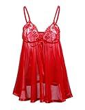 Buauty Women Lingerie Strap Lace Babydoll V-Neck Nightwear Nighties Chemise