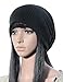 JOLLYCHIC Women's Loose Brief Rib Knit Dome Hat Beanie Black