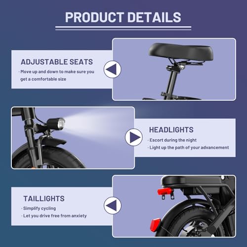 Askmy Foldable Electric Bike, 750W Peak Brushless Motor, 48V 10Ah Removable Battery, 28-30MPH, 30+ Miles Range, UL2849 Certified E-Bike for Adults & Teens