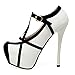 getmorebeauty Women's White and Black Stiletto Sexy Shoes High Heels (US 8, White)