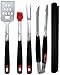 KANDOONA Grill Utensils Set - Heavy Duty Stainless Steel Grilling Tools - Spatula, Fork, Tongs, Basting Brush, Grill Mat - Premium Barbecue Tools - Grill Tools with Gift Box primary