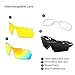 Ewin E01 Polarized Sports Sunglasses with 3 Interchangeable Lenses for Men Women Golf Baseball Volleyball Fishing Cycling Driving Running Glasses(Black&Black).