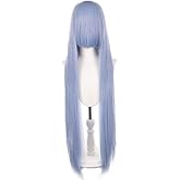 40in Universal Slight Purple Blue Cosplay Wig for Women Cosplayers Heat Resistant Synthetic Fiber Long Hair Anime Costume Party Halloween Daily Use Replacement Wigs