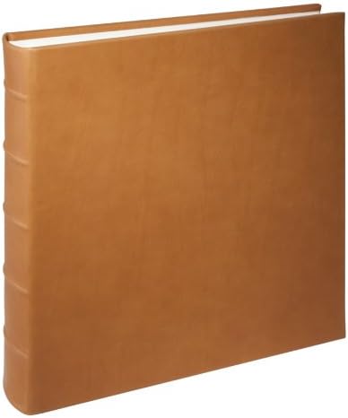 Graphic Image Large Genuine Italian Leather Bound Album,100 Pages, Photo Squares Included, 13-1/8" x 13", British Tan