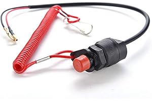Universal Emergency Engine Kill Stop Switch with Tether Lanyard Cord for Motorcycle Boat Outboard Lawn Mowers Yamaha Suzuki H