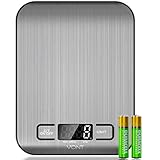 Digital Kitchen Scale, Food Scale, Gorgeous Slim Compact Design, Multifunctional, Easy to Clean Stainless Steel, Batteries Included