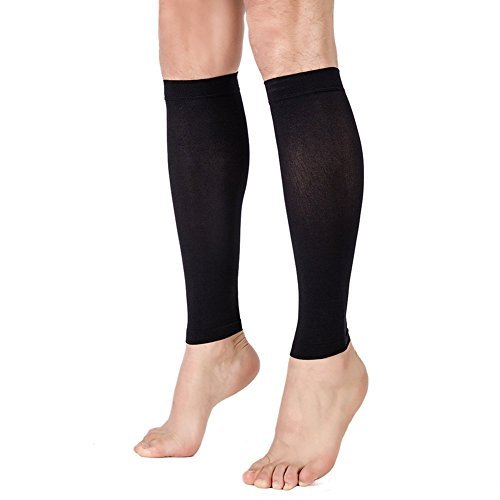 DAS Leben Unisex Compression Calf Sleeves, Pain Relief, Circulation & Recovery, For Running, Cycling, Soccer,Gym,Golf, Tennis, Basketball, Baseball, Triathlon( Black)