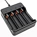 Wyness 4PCS 18650 Rechargeable 3.7V 2500mAh Batteries with Fast Li-ion 18650 18500 14500 Battery Charger