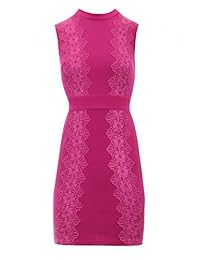 AX Paris Mujer Crochet detalle cuello alto Mini vestido