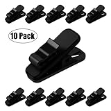 FENGWANGLI Earphone Wire Clip Headphone Mount Cable Clothing Clip Earbud Clip to Keep Earphone/Microphone Cord in Place for 1.5mm Wire Diameter Round Wire Earphone,10 Pcs (Black)