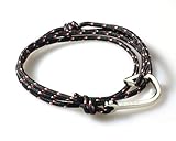 VIRGINSTONE Silver Fish Hook Bracelets on Colorful Nylon Ropes