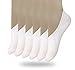 Eedor Women's 6 Pack Thin No Show Socks Non Slip Flat Boat Line MLarge White