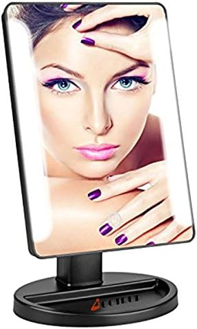 Natural Bright 38 LEDs Lights Lighted Makeup Mirror Adjustable Illuminated Cosmetic Vanity Mirror - Removable 10x Magnifying Mirror Dimmable Touch Screen - Living Room Bathroom Girls Women Gift