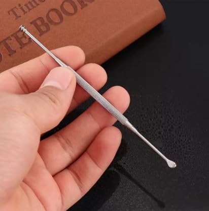 2 Pack - Stainless Steel Ear Spoon Portable Double-Ended Ear Pick Ear Wax Removal Tools Cleaning Ear Cleaner Spoon Spiral Ear Clean Tool