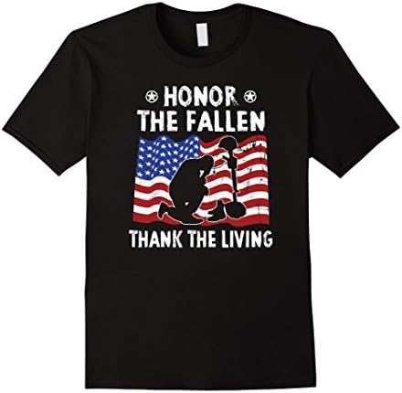 Mens Honor The Fallen Thank The Living T Shirt XL Black