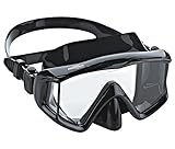 Phantom Aquatics Panoramic Scuba Snorkeling Dive Mask, All Black