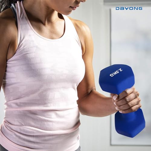 DAYONG Fitness Dumbbell Set of 2, Hexagonal Frosted Dumbbells for Men Women, Home Gym Equipment for Core Strength Training, Exercise Muscle.