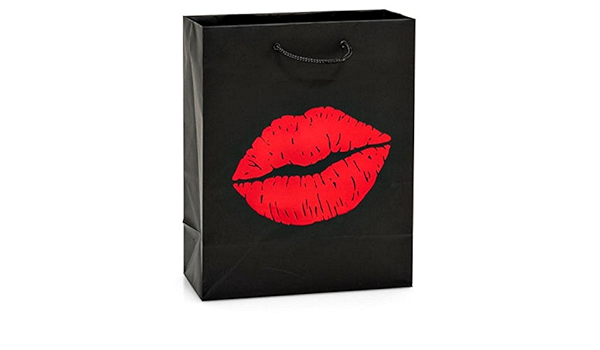 Amazon Com De Labios Rojos Negro Mate Bolsas De Regalo Cub Tamano 8 X 4 X 25 Salud Y Hogar