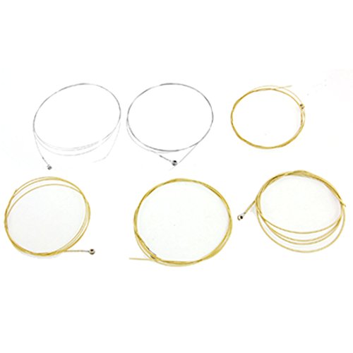 uxcell 6 Pcs Beginner Folk Acoustic Guitar Steel Replacement Strings Set