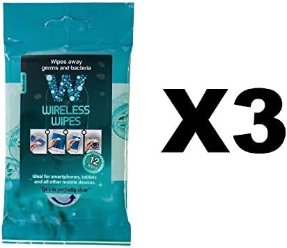 Wireless Wipes 3-Pack Bundle - Green Tea Cucumber - Cell Phone and Portable Electronic Device Sanitizing Wipes