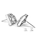 UHIBROS Diamond Shaped Earrings, Unisex Hypoallergenic Stainless Steel Earrings,Cubic Zirconia Stud Earrings Silver,1Pair