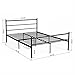 GreenForest Bed Frame Full Size, 10 Legs Mattress Foundation Two Headboards Platform Box Spring Replacement, Black
